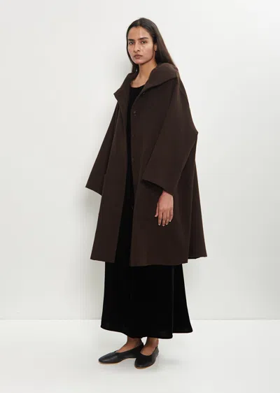 Dušan Double Face Wool Hooded Coat In Brown
