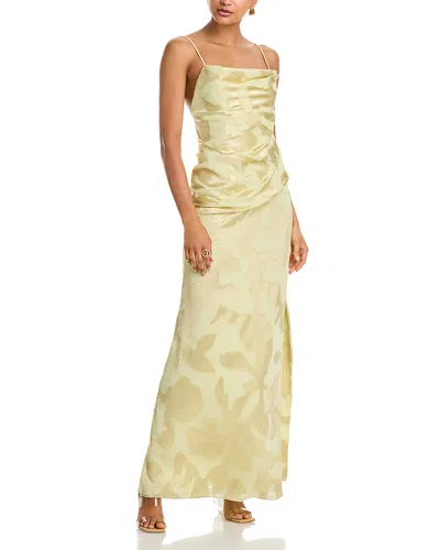 Simkhai Jessa Draped Gown In Yellow