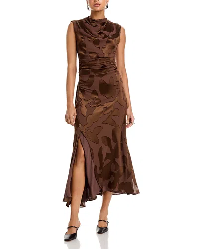 Simkhai Burke Draped Midi Dress In Brown
