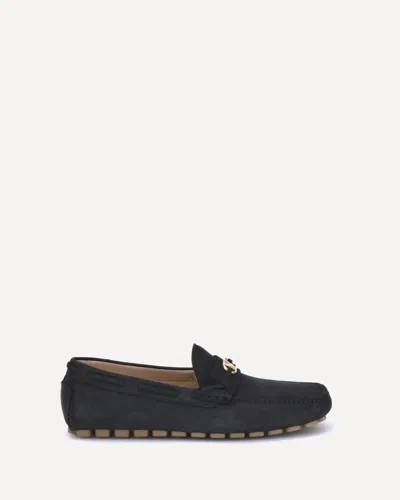 Valentino Garavani Driver Fastaway Loafer In Deerskin Suede