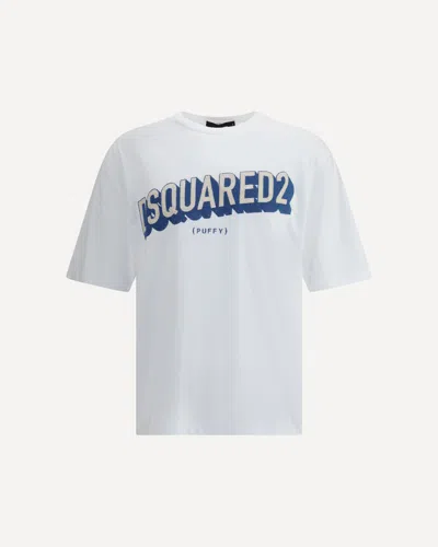 Dsquared2 Graphic Logo Cotton T-shirt In White