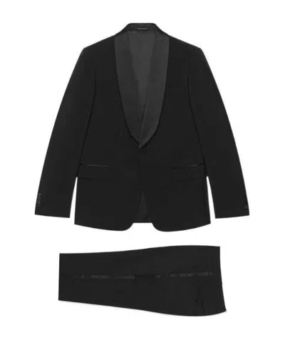 Gucci Single-breasted Trouser Suit In Black