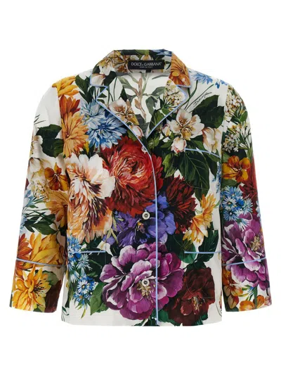 Dolce & Gabbana Floral Pattern Collared Neck Long Sleeves Shirt In Multi