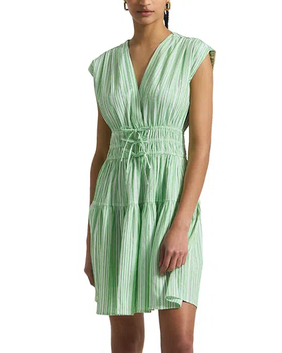 Derek Lam 10 Crosby Tora Stripe Pintuck Mini Dress In Green