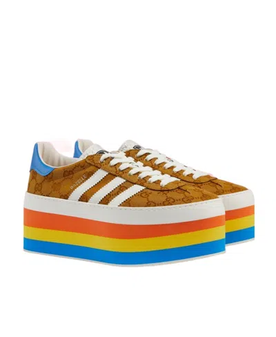Gucci X Adidas Gg Gazelle Casual Trainers In Brown