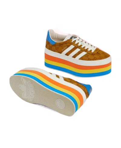 Gucci X Adidas Gg Gazelle Casual Trainers In Brown