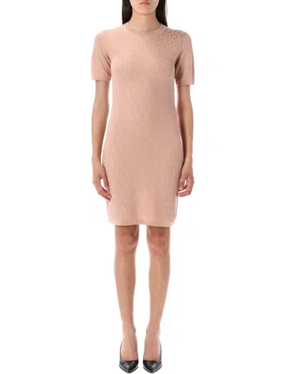 Fendi Ff Knit Mini Dress With Micro Motif