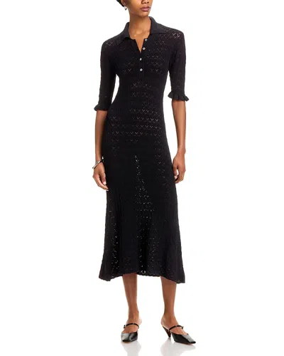 Sea Rue Pointelle Midi Dress In Black