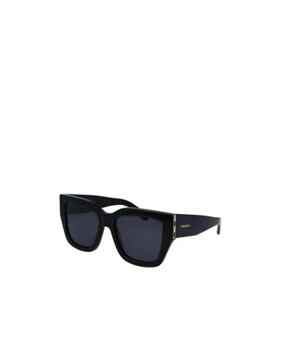 Ferragamo Gancini 55mm Modified Rectangular Sunglasses In Black