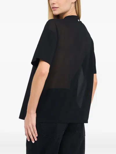 Liu •jo T-shirt With Pearls And Rhinestones In Black