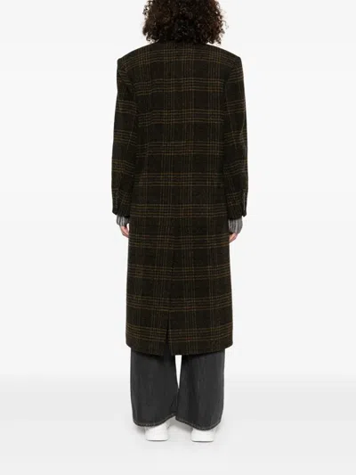 Isabel Marant Étoile Gislene Plaid Virgin Wool Coat In Black