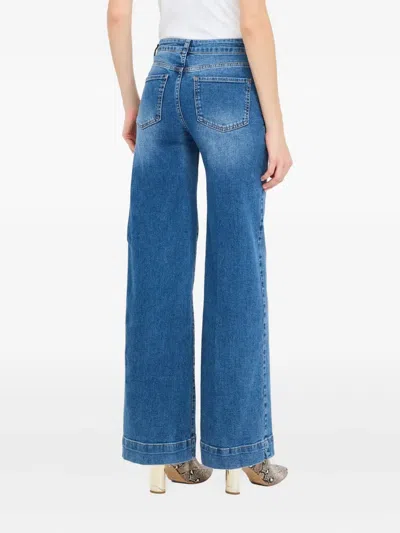 Liu •jo Flared Used Cotton Jeans In Blue