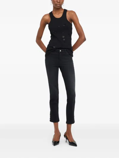 Liu •jo Slim Cropped Jeans In Black