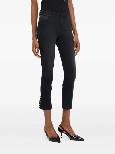 Liu •jo Slim Cropped Jeans In Black