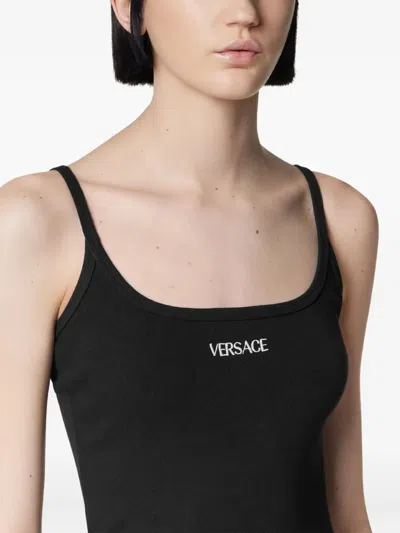 Versace ロゴ タンクワンピース In Black