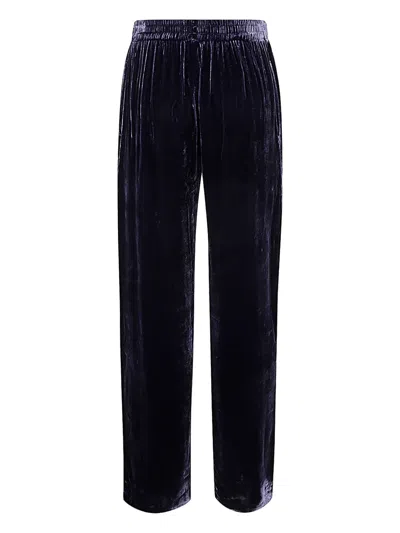 Bianco Levrin Velvet Elasticated-waist Trousers In Blue