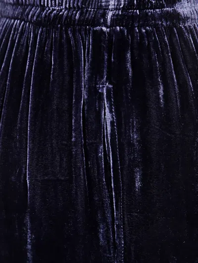 Bianco Levrin Velvet Elasticated-waist Trousers In Blue