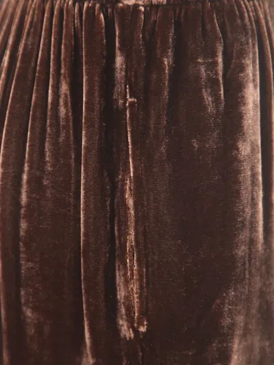Bianco Levrin Velvet Trousers In Brown