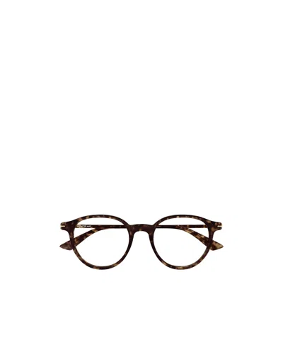 Montblanc Eyewear Oval Frame Glasses In Brown