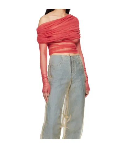Christopher Esber Red Veiled Blouse In Red