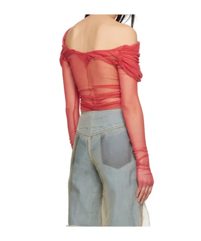 Christopher Esber Red Veiled Blouse In Red