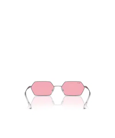 Ray Ban Yevi Bio-based Sunglasses Gunmetal Frame Pink Lenses 55-18 In Metallic