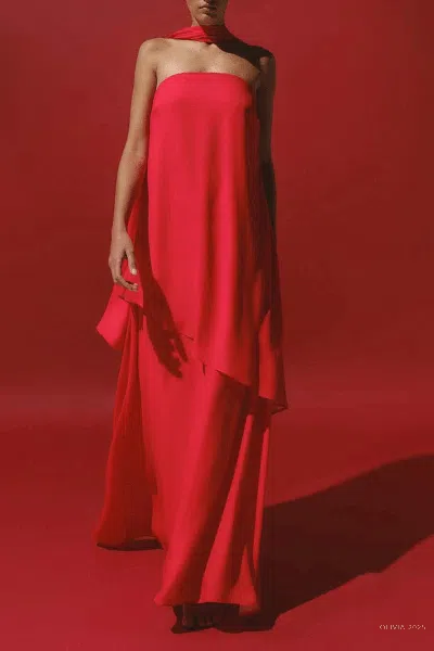 Baobab El Dress In Fire Red In Red