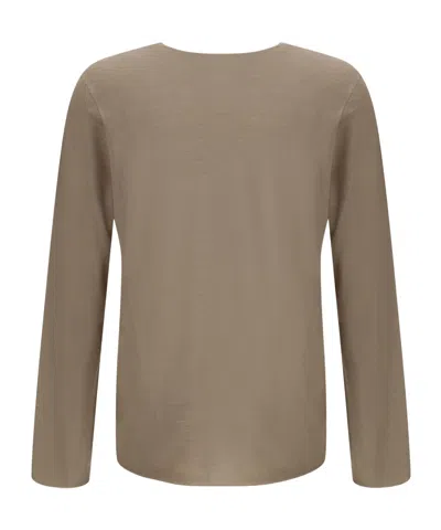 Ferragamo V-neck Sweater With Long Sleeves In Brown