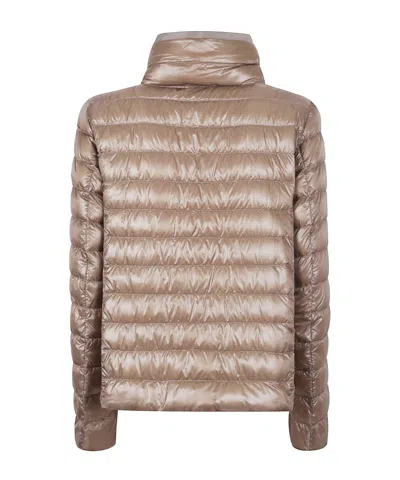 Herno Reversible Down Padded Jacket With High Collar In Brown