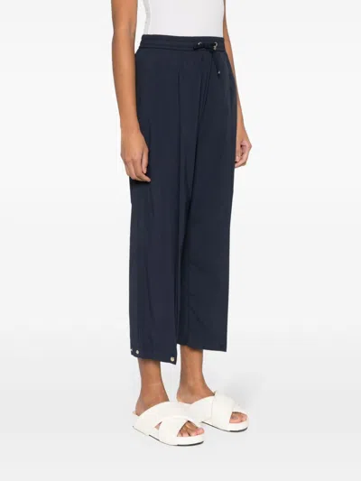 Herno Lightweight Drawstring Cropped Trousers In Blue