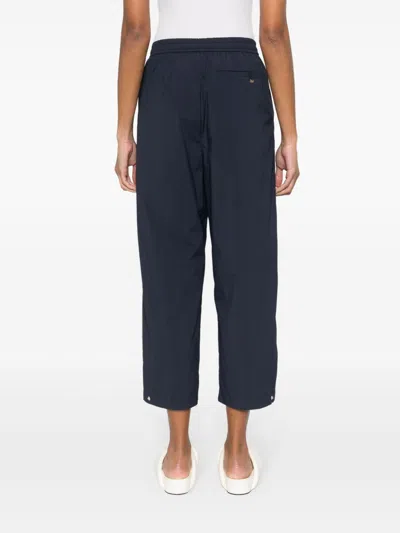 Herno Lightweight Drawstring Cropped Trousers In Blue