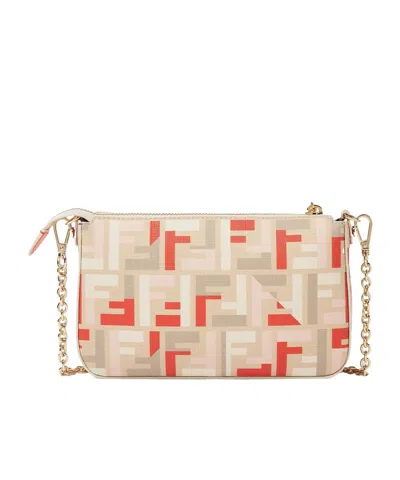 Fendi Pouch With Chain In Multicolor Ff Fabric