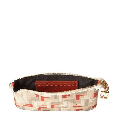 Fendi Pouch With Chain In Multicolor Ff Fabric