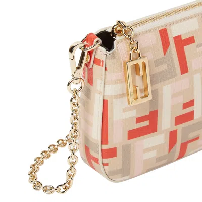 Fendi Pouch With Chain In Multicolor Ff Fabric
