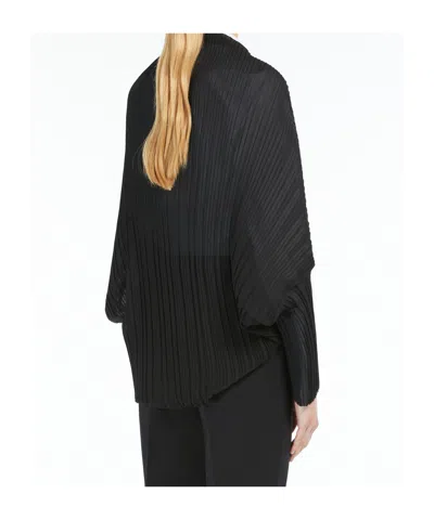 Max Mara Pleated Fabric Shrug In Black