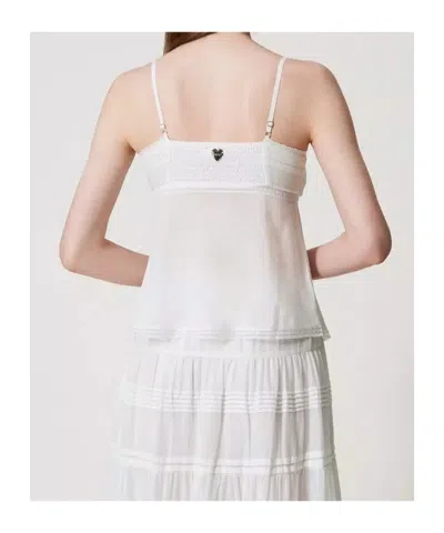 Twinset Lace-detailing Tank Top In White