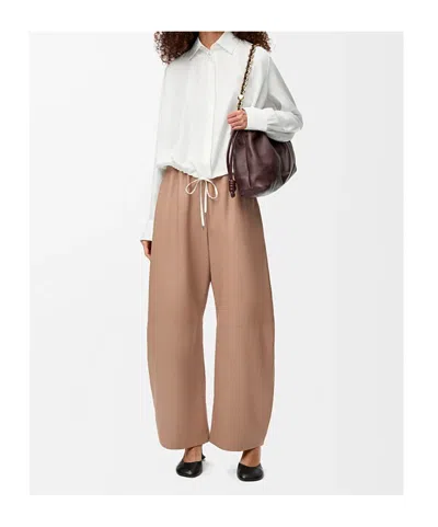 Loewe Womens White Balloon Drawstring-hem Silk Shirt In White