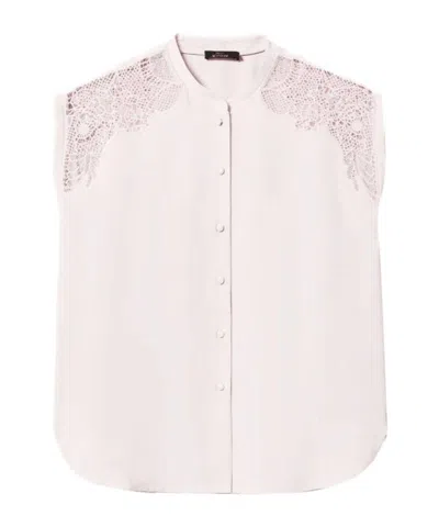 Twinset Embroidered Twill Shirt In Pink