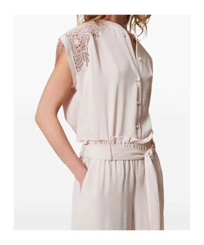Twinset Embroidered Twill Shirt In Pink