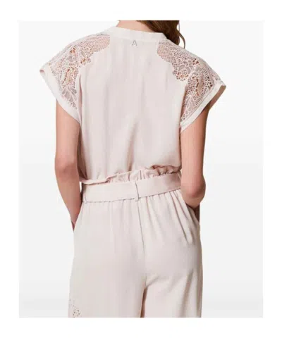 Twinset Embroidered Twill Shirt In Pink