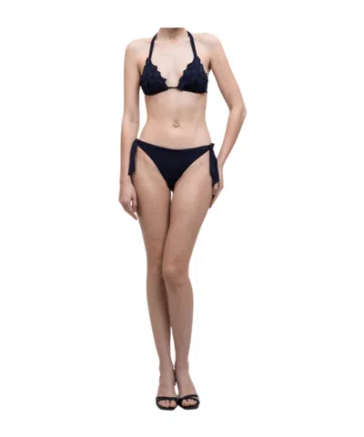 Twinset Floral-appliqué Bikini Set In Blue