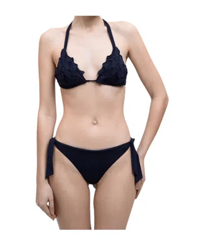 Twinset Floral-appliqué Bikini Set In Blue
