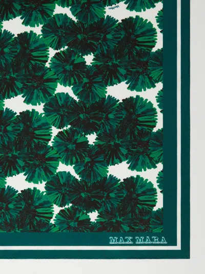 Max Mara Printed Silk Scarf In Green