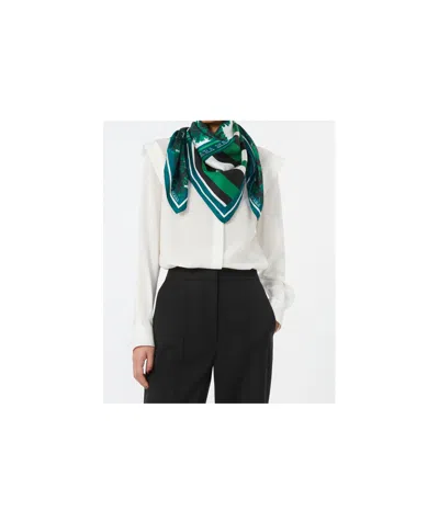 Max Mara Printed Silk Scarf In Green
