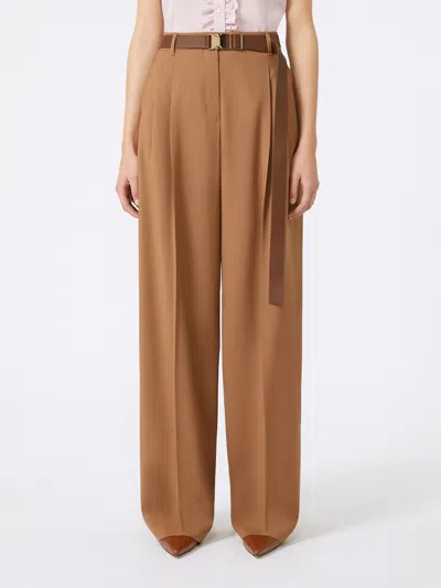 Max Mara Woollen Cloth Trousers In Brown