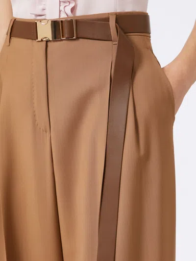 Max Mara Woollen Cloth Trousers In Brown
