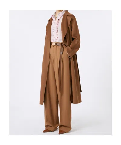 Max Mara Woollen Cloth Trousers In Brown