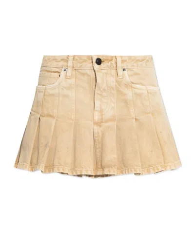 Balenciaga Women Beige Denim Mini Skirt In Neutral