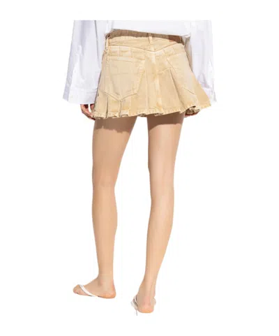 Balenciaga Women Beige Denim Mini Skirt In Neutral