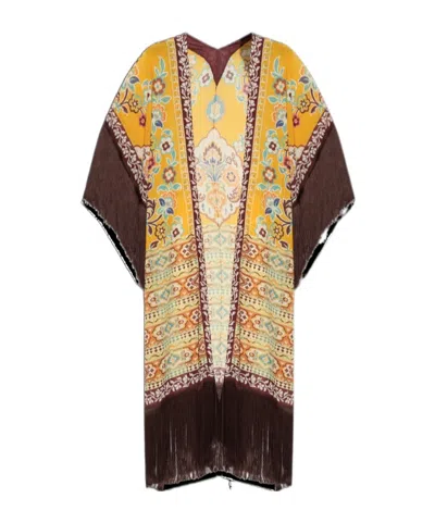Etro Fringed Printed Kaftan In Multi